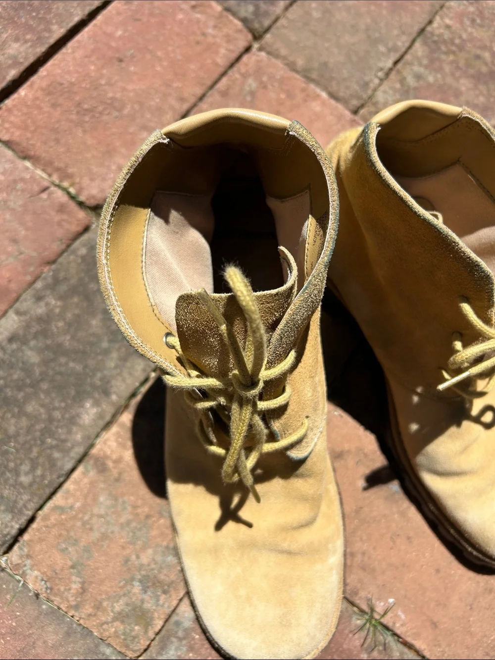 Men’s Ruff Hewn Tan Leather Suede Chukka Boots, Sz 9